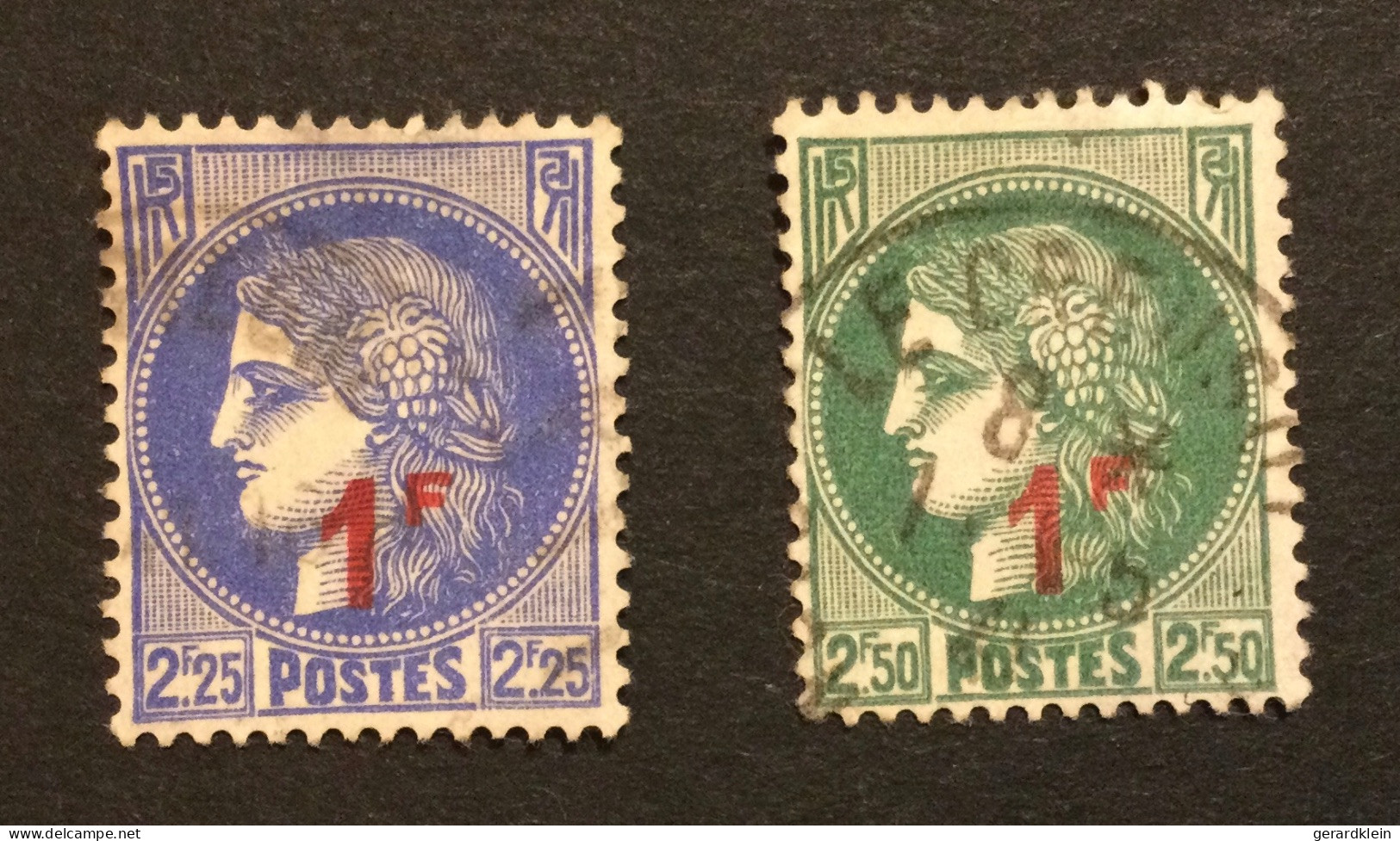 Num. 487 (2F25)-  488 (2F50) - Type Cérès - Used Stamps
