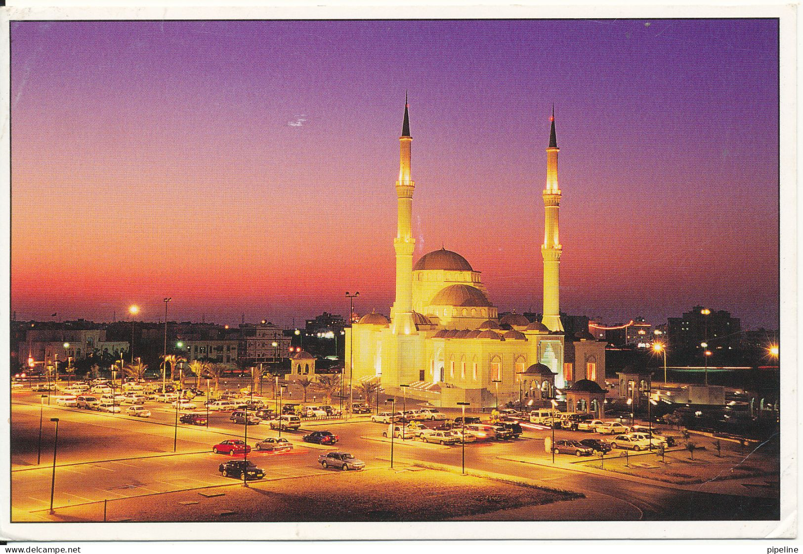 Oman Postcard Sent To Denmark ( Timur Mosque Muscat) ( A Little Weak Corner Of The Card) - Oman