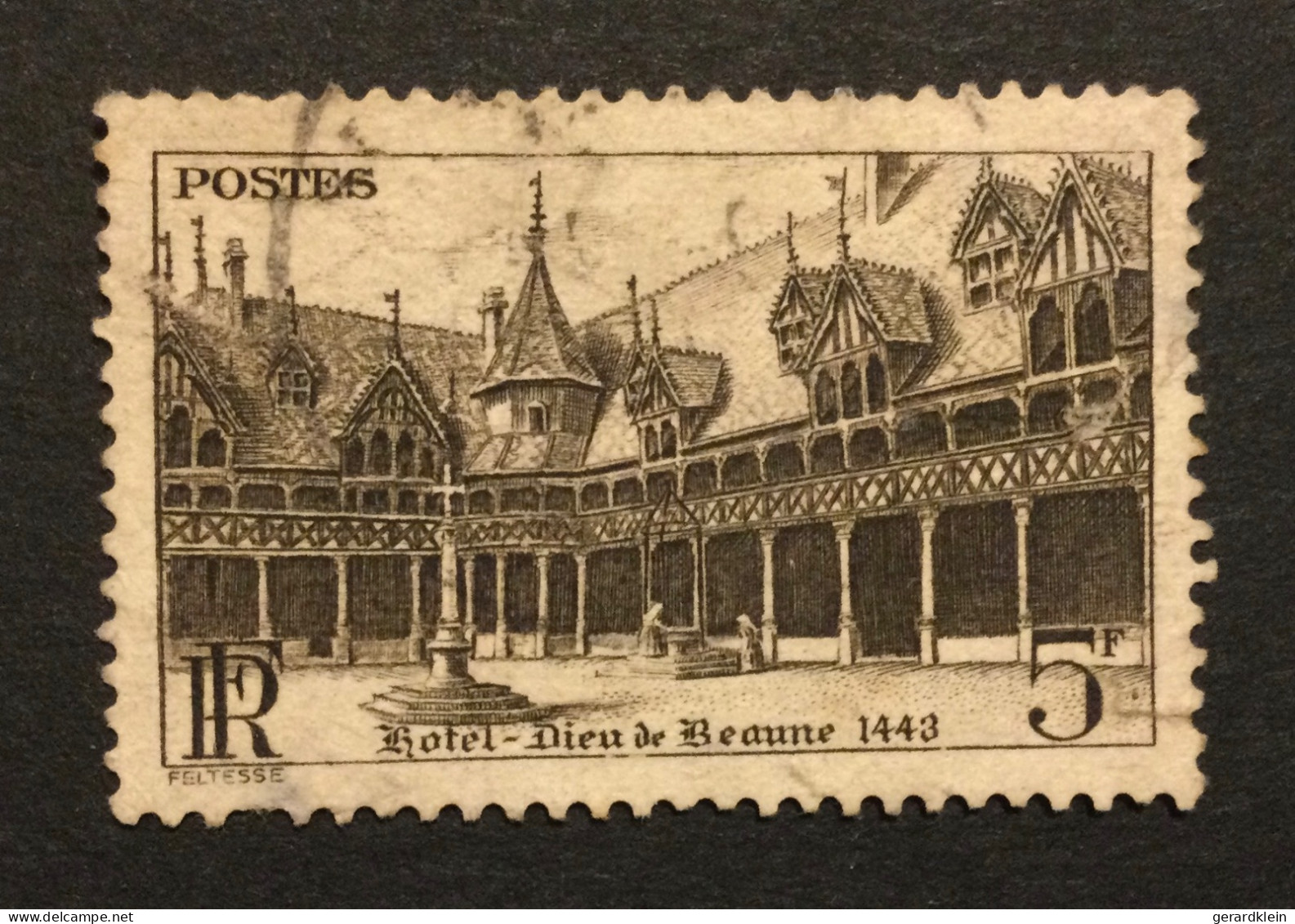 Num. 499 (5Fr) . Hôtel Dieu Beaune 1443 - Oblitérés