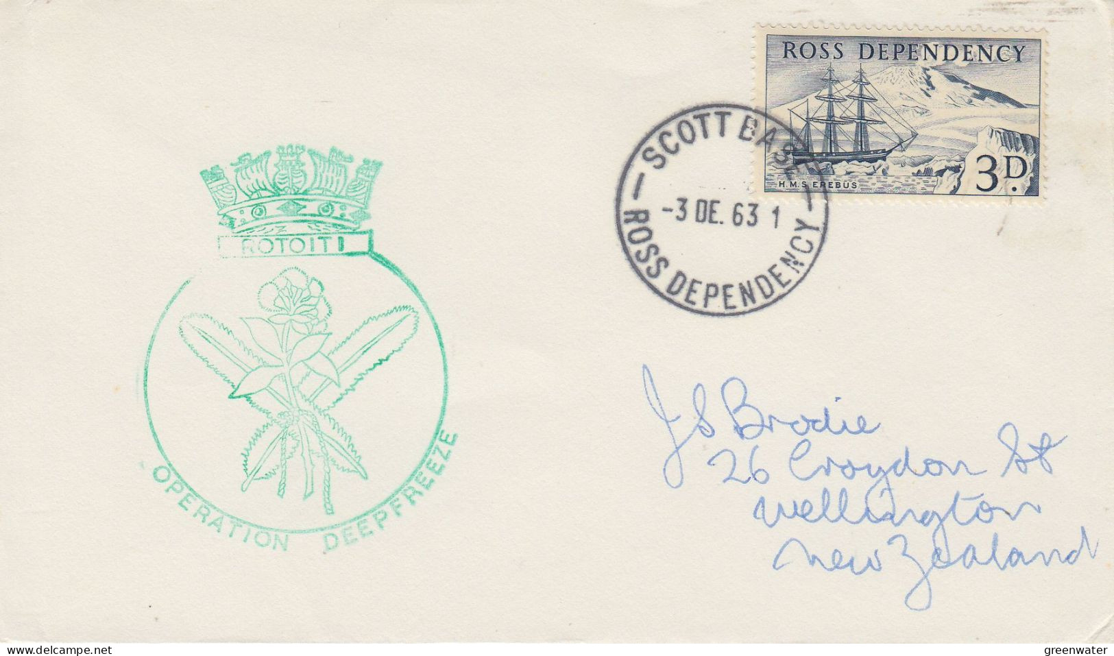 Ross Dependency  HMNZS Rotoiti "Deep Freeze" Ca Scott Base 3 DEC 1963 (SR194) - Poolshepen & Ijsbrekers