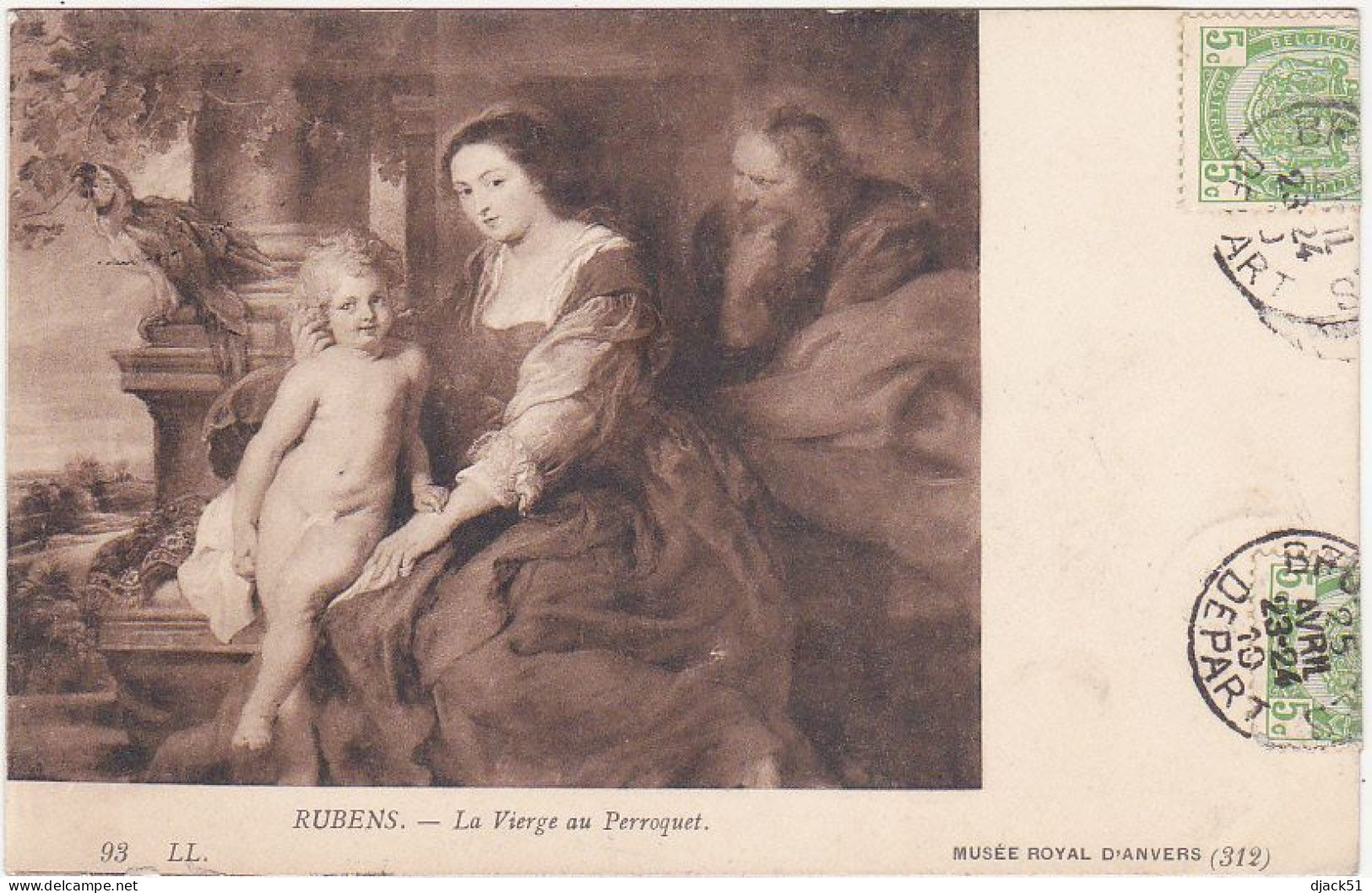 Belgique / MUSEE ROYAL D'ANVERS (312) - RUBENS - La Vierge Au Perroquet - 1910 - Musei
