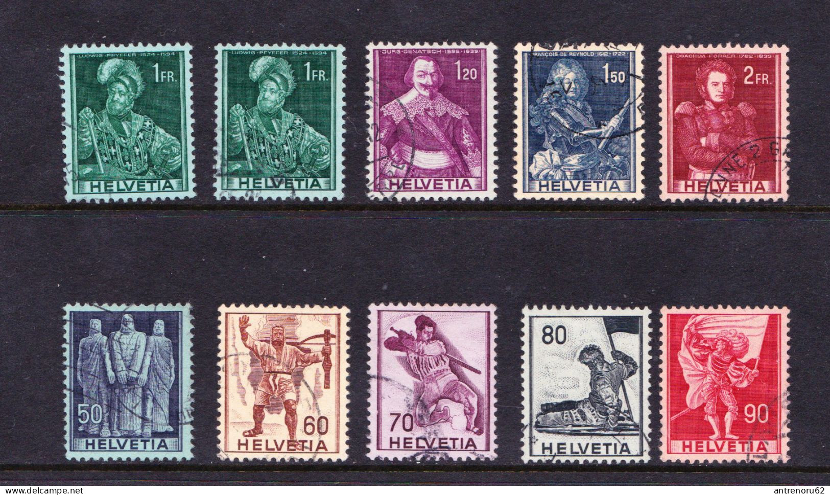 STAMPS-SWITZERLAND-1941-USED-SEE-SCAN - Oblitérés