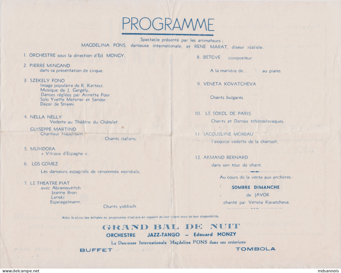 Grand Gala Des Nations 2 Juin 1945 Salle Pleyel Au Profit Des Prisonniers Déportés Avec 2 Invitations Traces D'écritures - Tickets - Vouchers