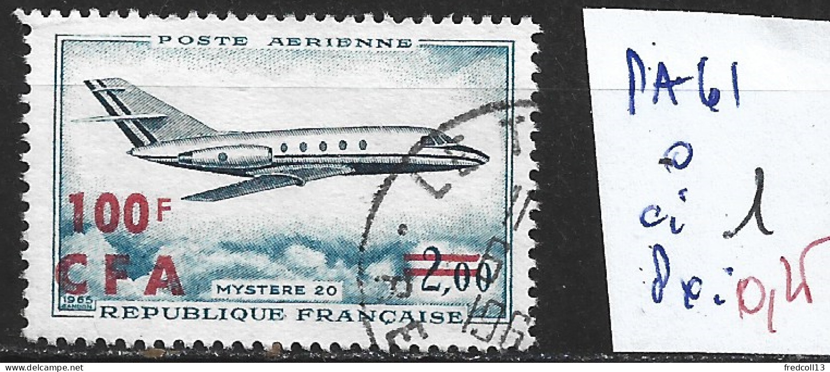 REUNION PA 61 Oblitéré Côte 1 € - Airmail