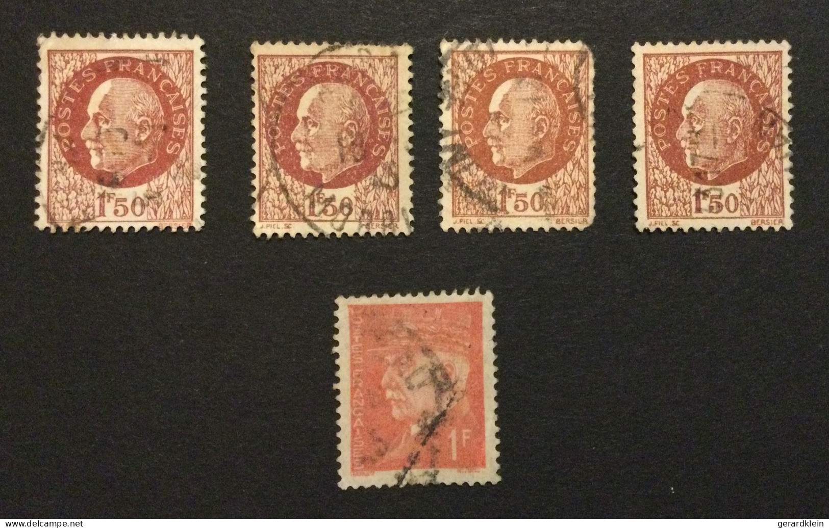 Num. 514 (1Fr)-  517 (1F50) - Type Pétain - Used Stamps