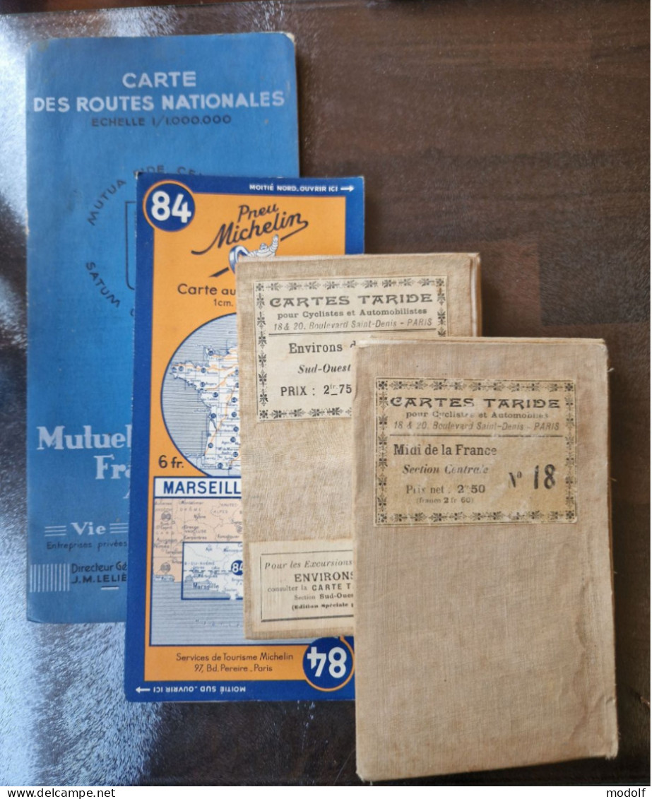 Lot Cartes Routières Anciennes - Cartes Routières