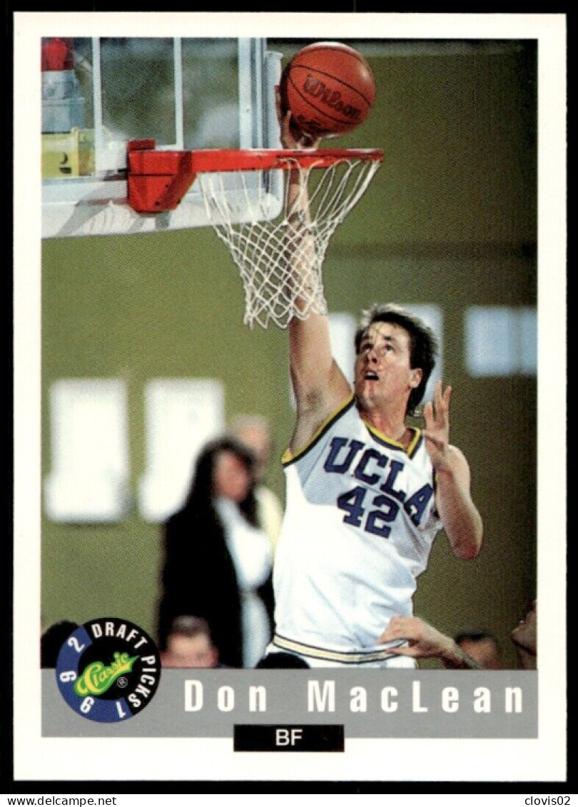 44 Don MacLean - Detroit Pistons - Carte NBA 1992 Classic Draft Picks Basketball - Autres & Non Classés