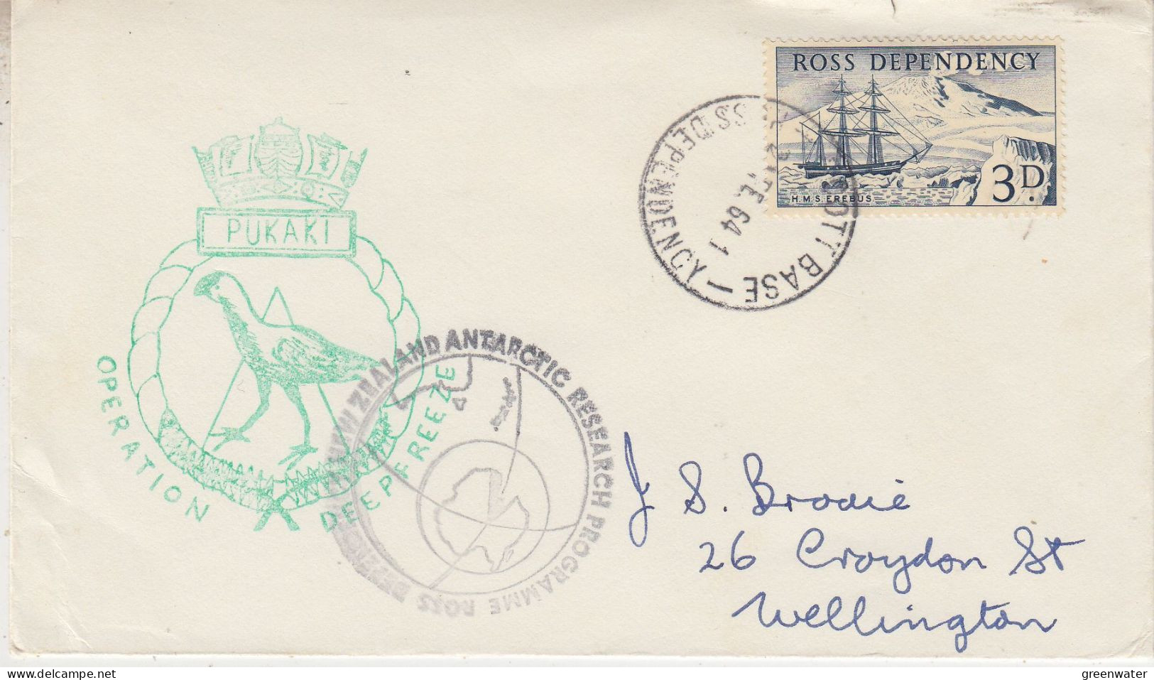 New Zealand HMNZS Pukaki "Operation Deep Freeze" Ca Scott Base  21 FEB 1964  (SR196) - Antarctische Expedities