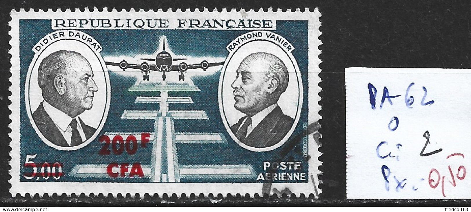 REUNION PA 62 Oblitéré Côte 2 € - Airmail