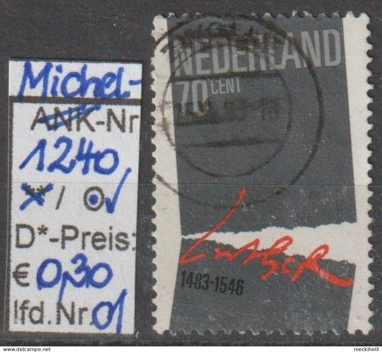 1983 - NIEDERLANDE - SM "500. Geb.tag V. Martin Luther" 70 C Mehrf. - O Gestempelt - S.Scan (1240o 01-02 Nl) - Gebruikt