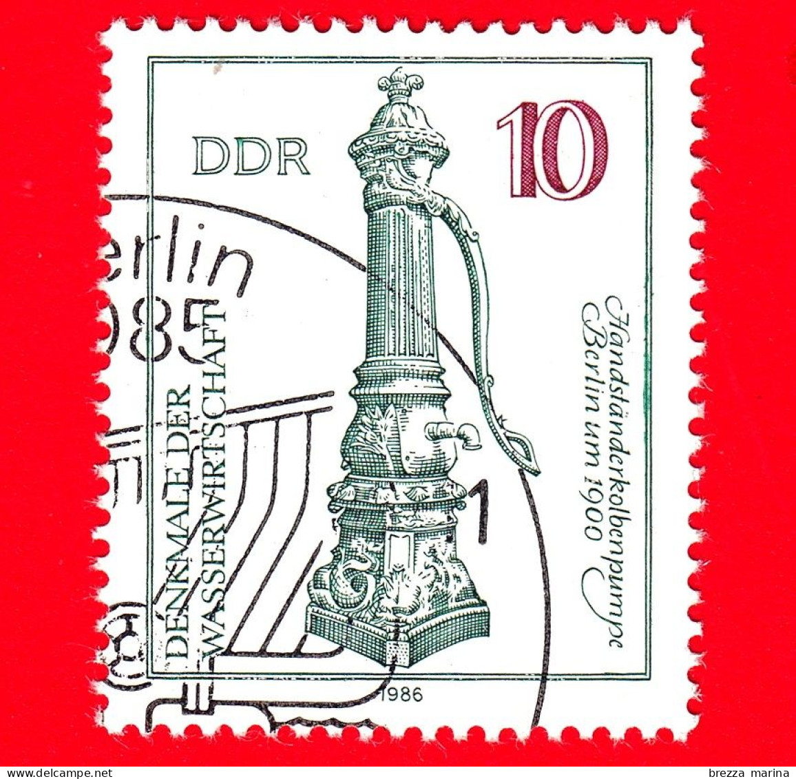 GERMANIA - DDR - Usato - 1986 - Tecnologia Dell'acqua - Pompa A Mano, Berlino (1900) - 50 - Gebraucht
