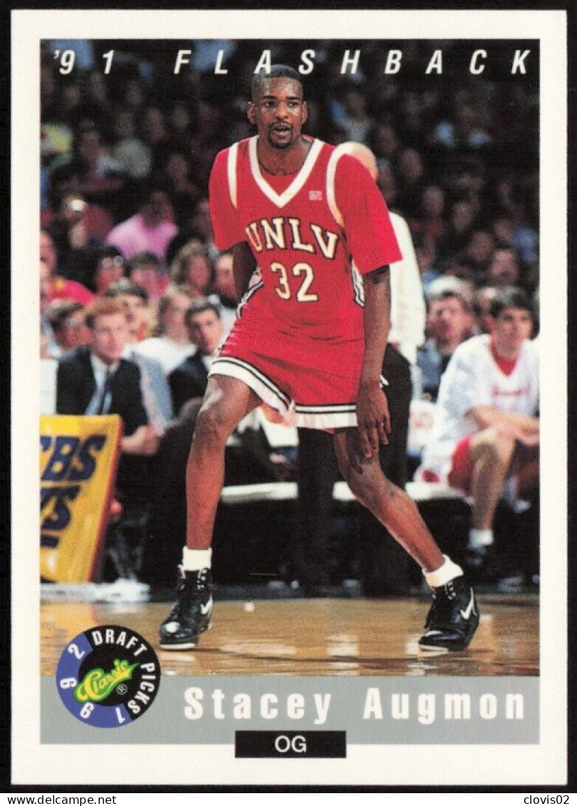 95 Stacey Augmon FB - UNLV Runnin' Rebels - Carte NBA 1992 Classic Draft Picks Basketball - Autres & Non Classés