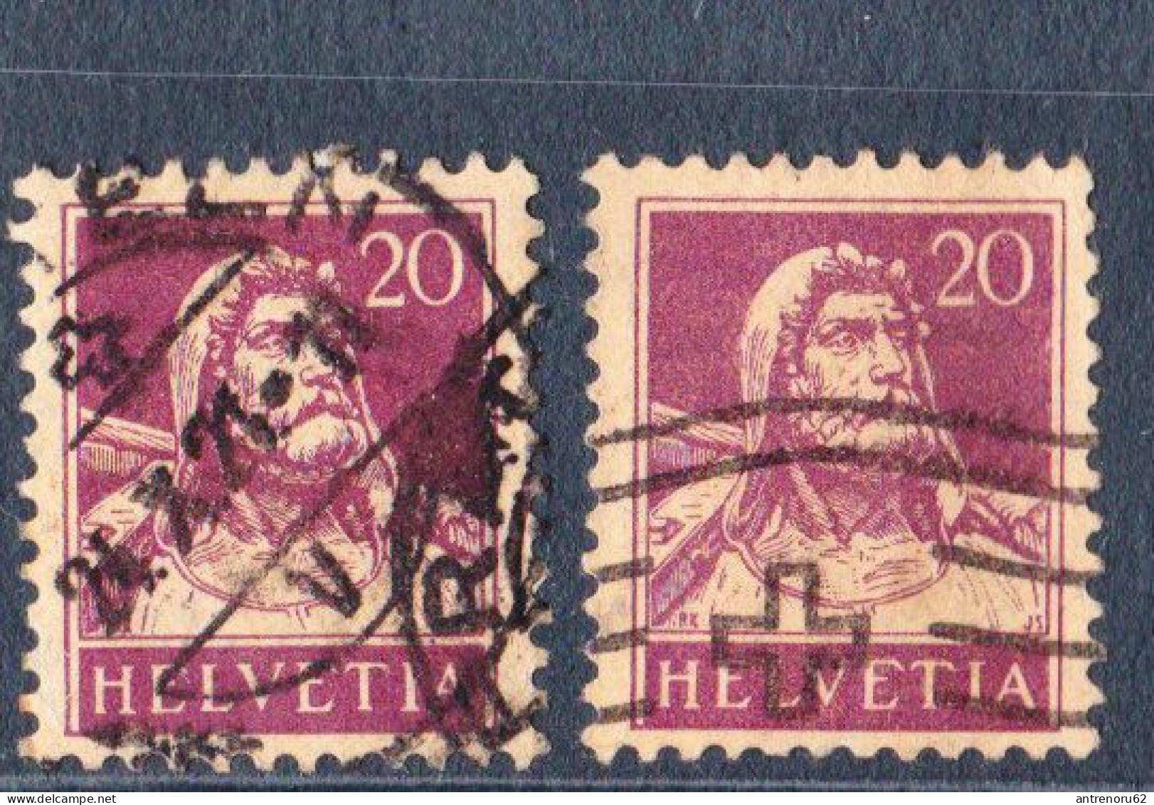 STAMPS-SWITZERLAND--USED-SEE-SCAN-ERROR COLOR - Plaatfouten