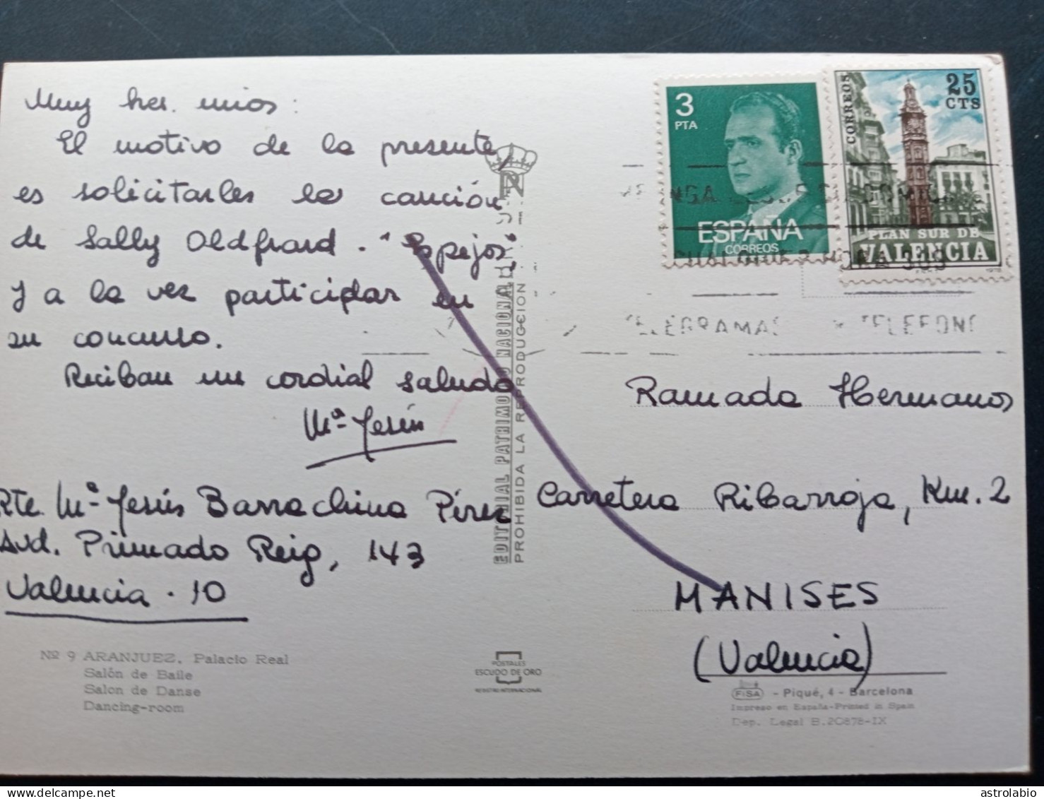 Plan Sur De Valencia Circulado Sobre Postal - Bienfaisance