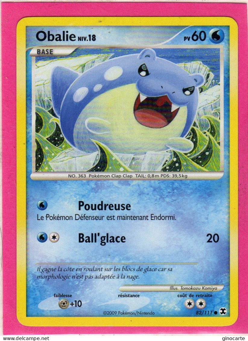 Carte Pokemon 2009 Platine Rivaux Emmergeants 82/111 Obalie 60pv Neuve - Platine