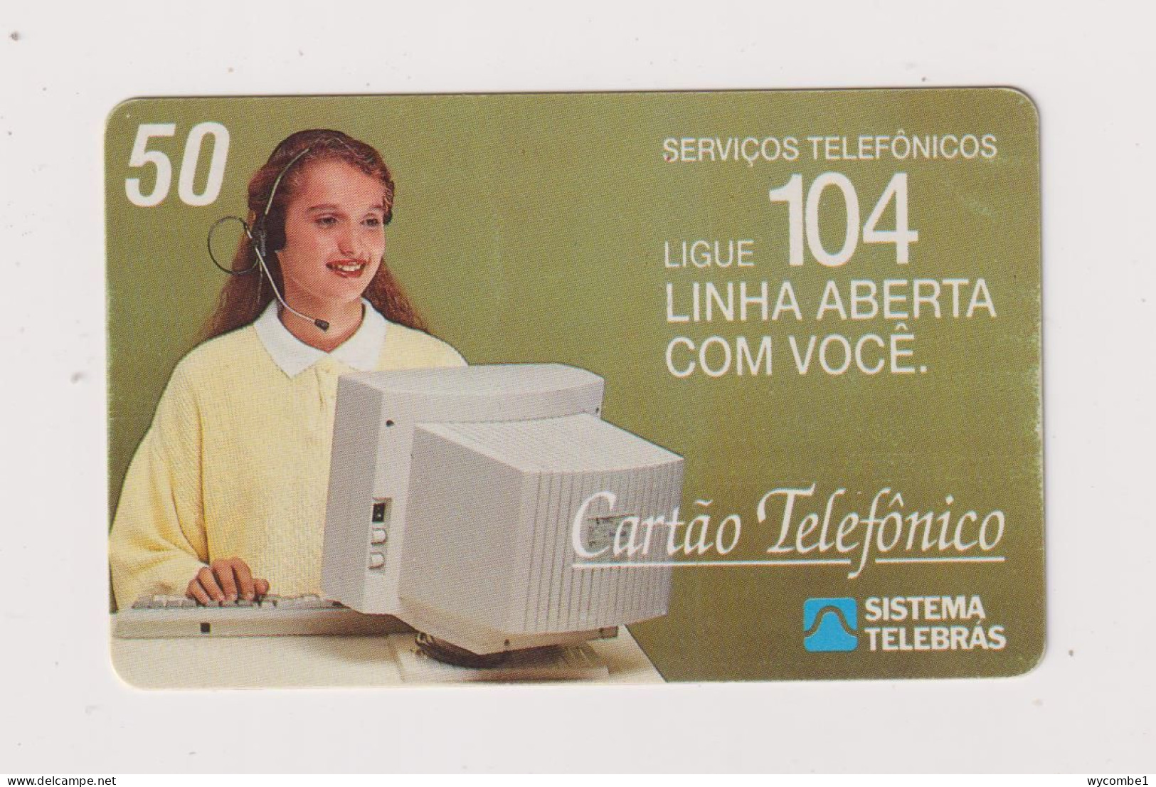 BRASIL - Woman Using Computer Inductive Phonecard - Brasilien