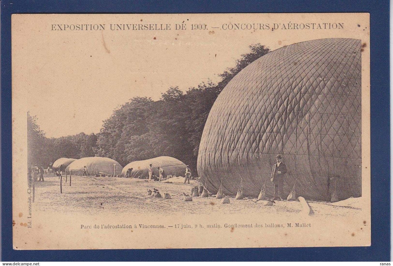 CPA Aviation Montgolfière Ballon Rond Non Circulée Vincennes 1900 Exposition - Montgolfières