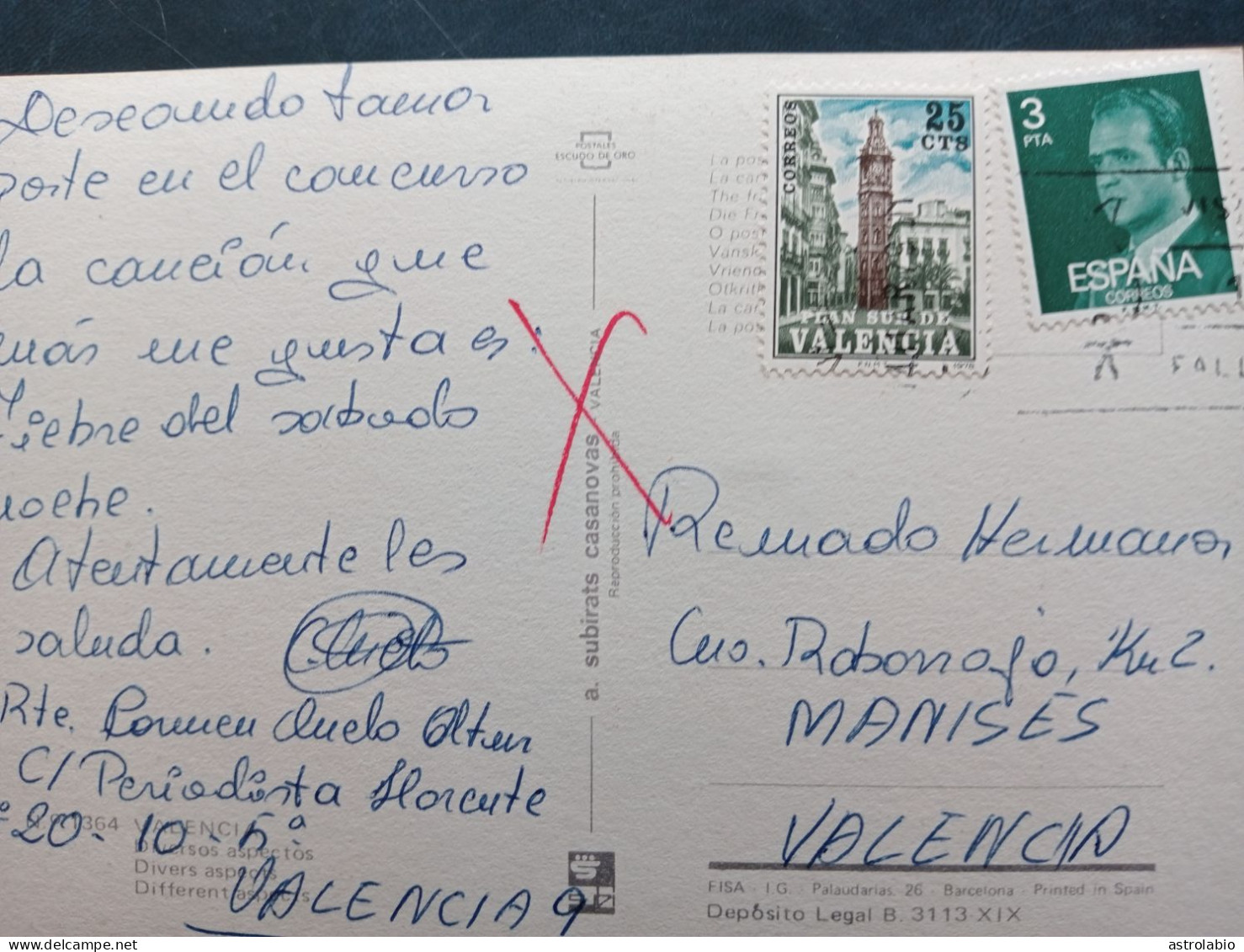 Plan Sur De Valencia Circulado Sobre Postal - Liefdadigheid