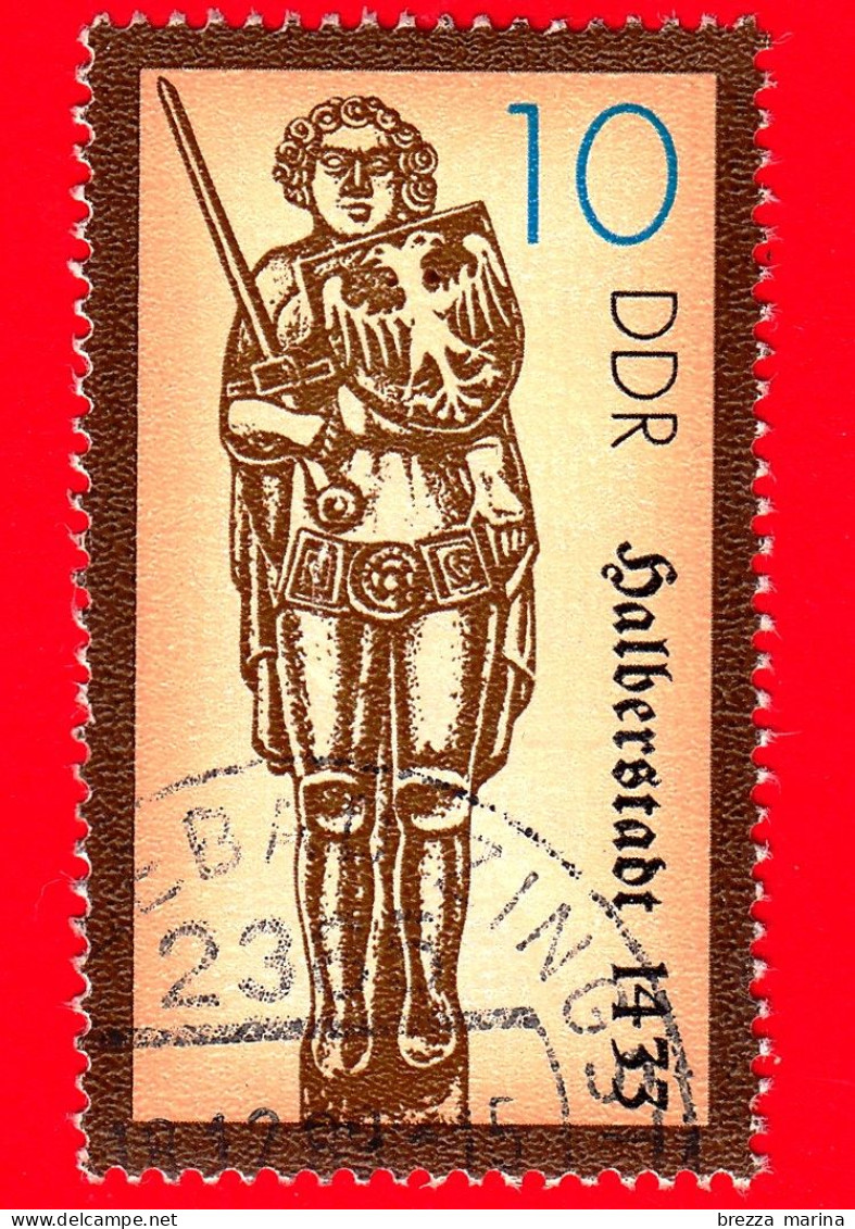 GERMANIA - DDR - Usato - 1987 - Monumenti Storici - Statua Di Rolando, Cavaliere Tavola Rotonda - Halberstadt (1433) -10 - Oblitérés