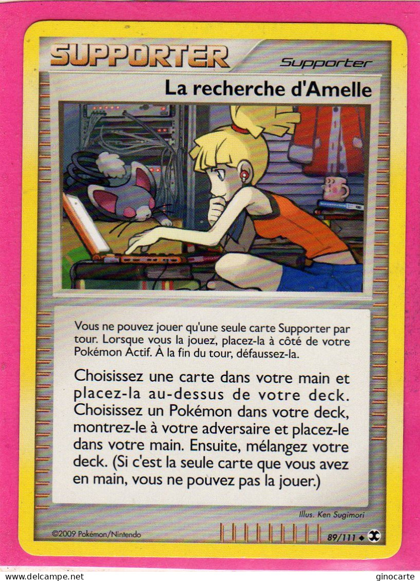 Carte Pokemon 2009 Platine Rivaux Emmergeants 89/111 La Recherche D'amelle Bon Etat - Platine