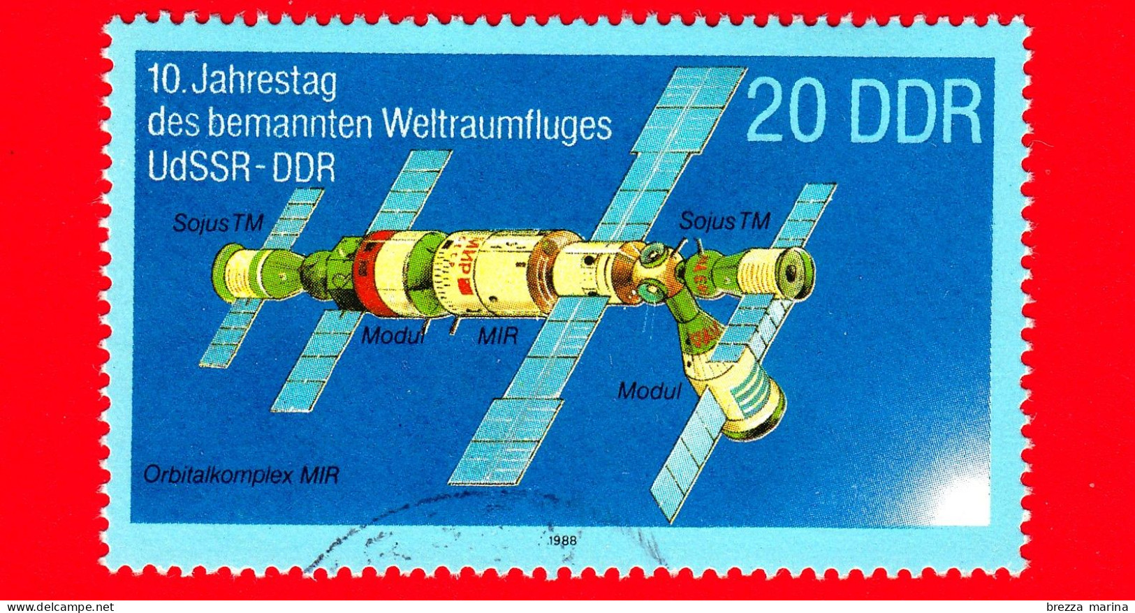 GERMANIA - DDR - Usato - 1988 - Viaggi Nello Spazio - 10° Anniversario Volo Spaziale Congiunto URSS-RDT Soyuz 31 - 20 - Gebraucht