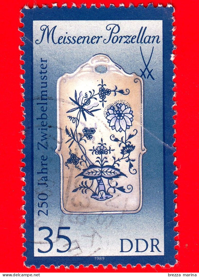 GERMANIA - DDR - Usato - 1989 - Porcellane Di Meissen - Tagliere Per Pane (1855) - 35 - Gebraucht