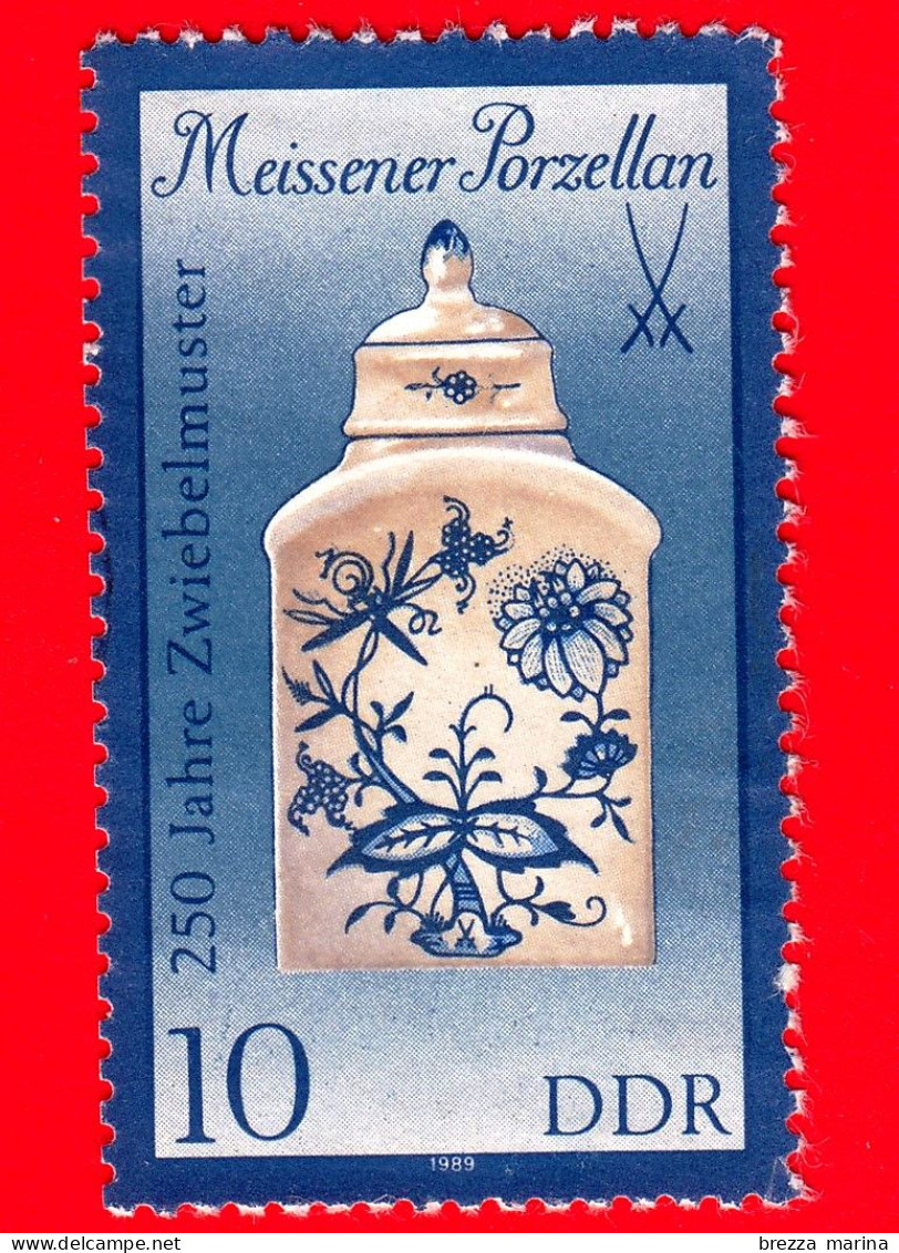 GERMANIA - DDR - Usato - 1989 - Porcellane Di Meissen - Vaso - Scatola Da Tè (XVIII Secolo) - 10 - Used Stamps