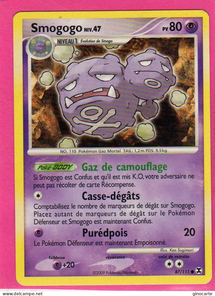 Carte Pokemon 2009 Platine Rivaux Emmergeants 87/111 Smogogo 80pv Bon Etat - Platine