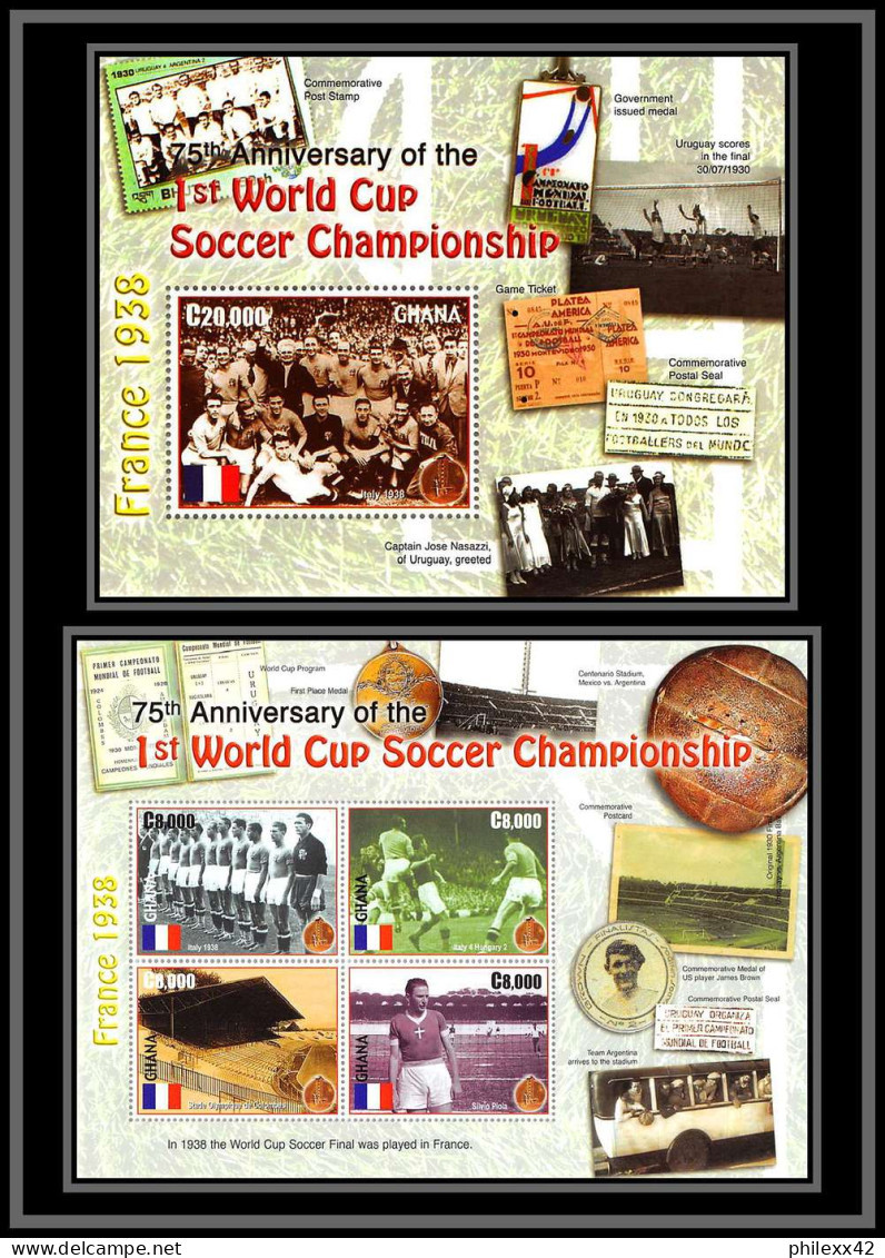 81239c Ghana N°468 75th Anniversary Of The 1rst World Cup Coupe Du Monde France 1938 ** MNH Football Soccer 2005 2 Blocs - 1938 – Frankreich