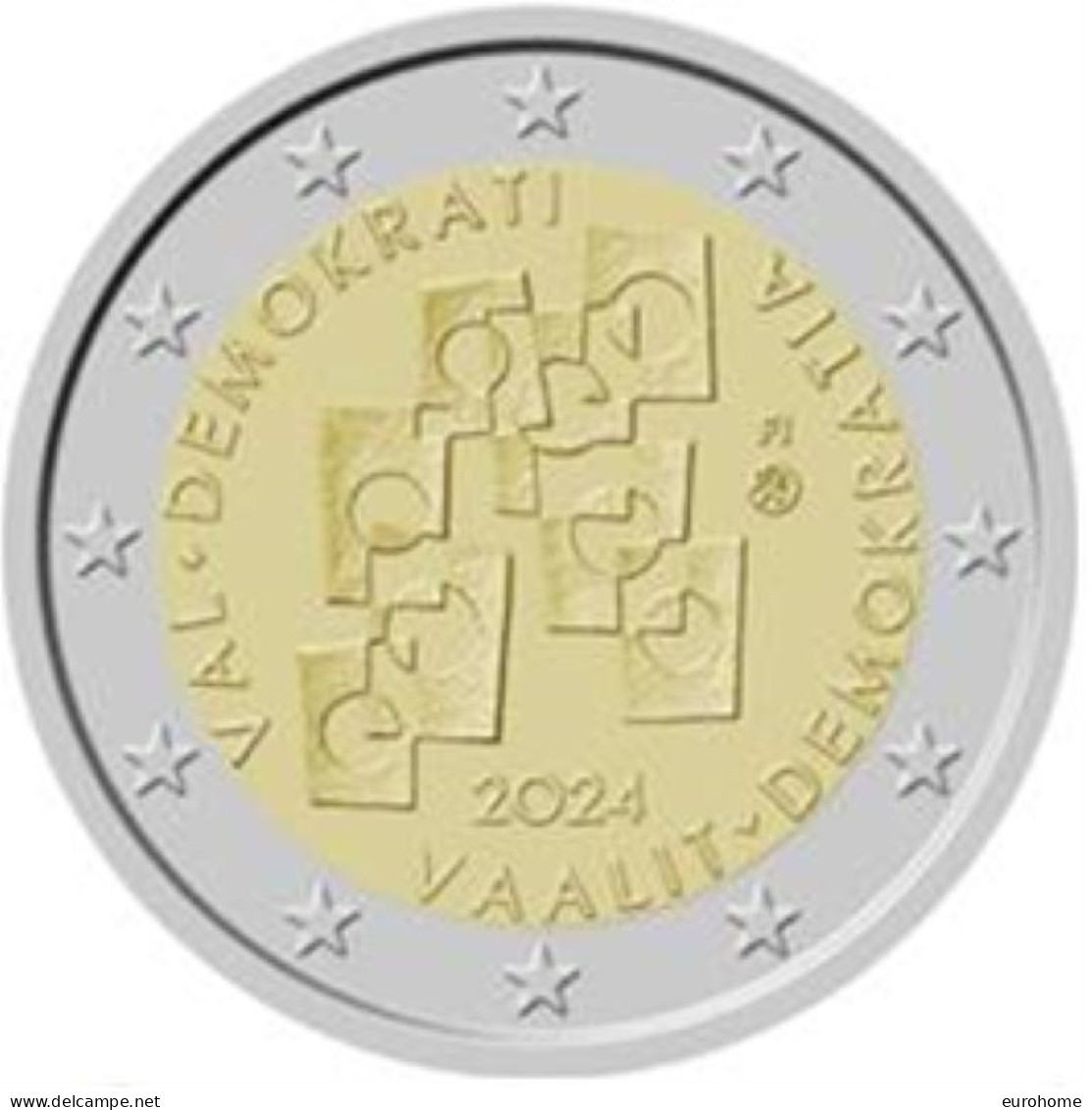 Finland 2024    2 Euro Commemo  "Demokratie"  ZELDZAAM - RARE !!   UNC Uit De Rol  UNC Du Rouleaux !! - Finlandia