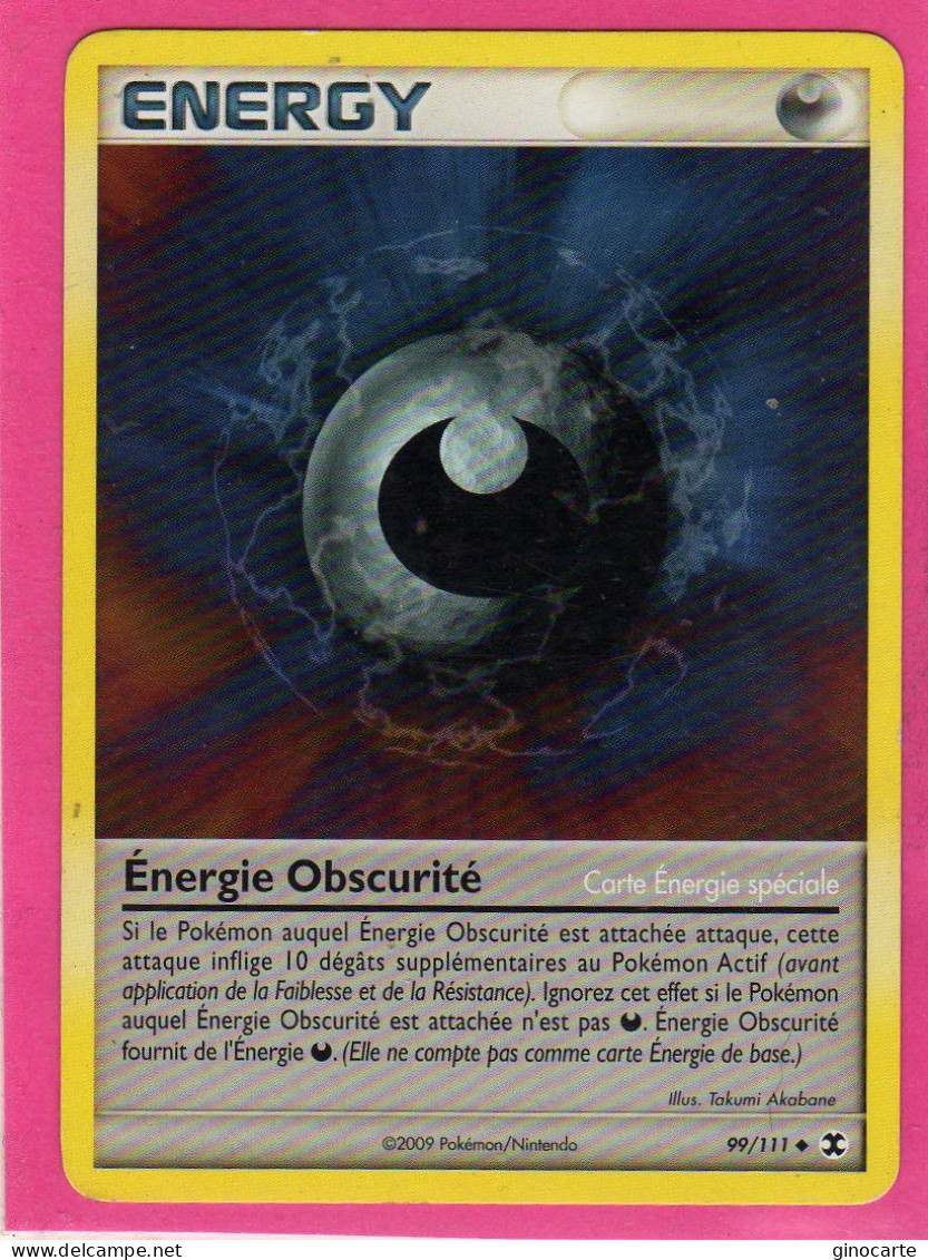 Carte Pokemon 2009 Platine Rivaux Emmergeants  99/111 Energie Obscurité Bon Etat - Platine