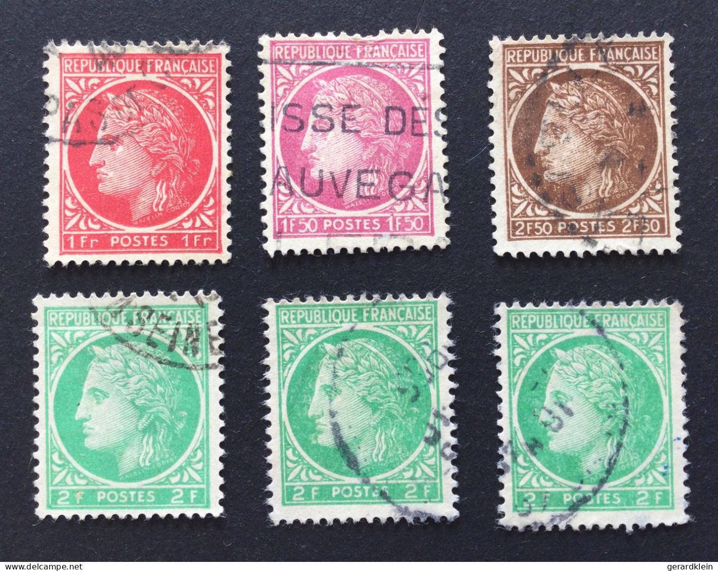 Num. 676 (1Fr)- 679 (1Fr50) - 680 (2Fr) - 681 (2Fr50) - Type Cérès - 1945-47 Ceres Of Mazelin