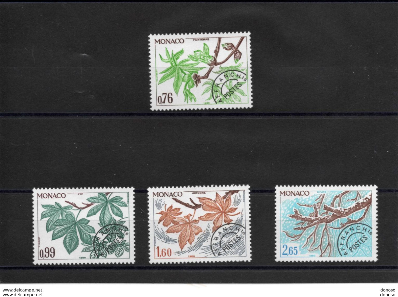 MONACO 1980 LES 4 SAISONS DU MARRONNIER Yvert 66-69 NEUF** MNH Cote : 5,50 Euros - Precancels