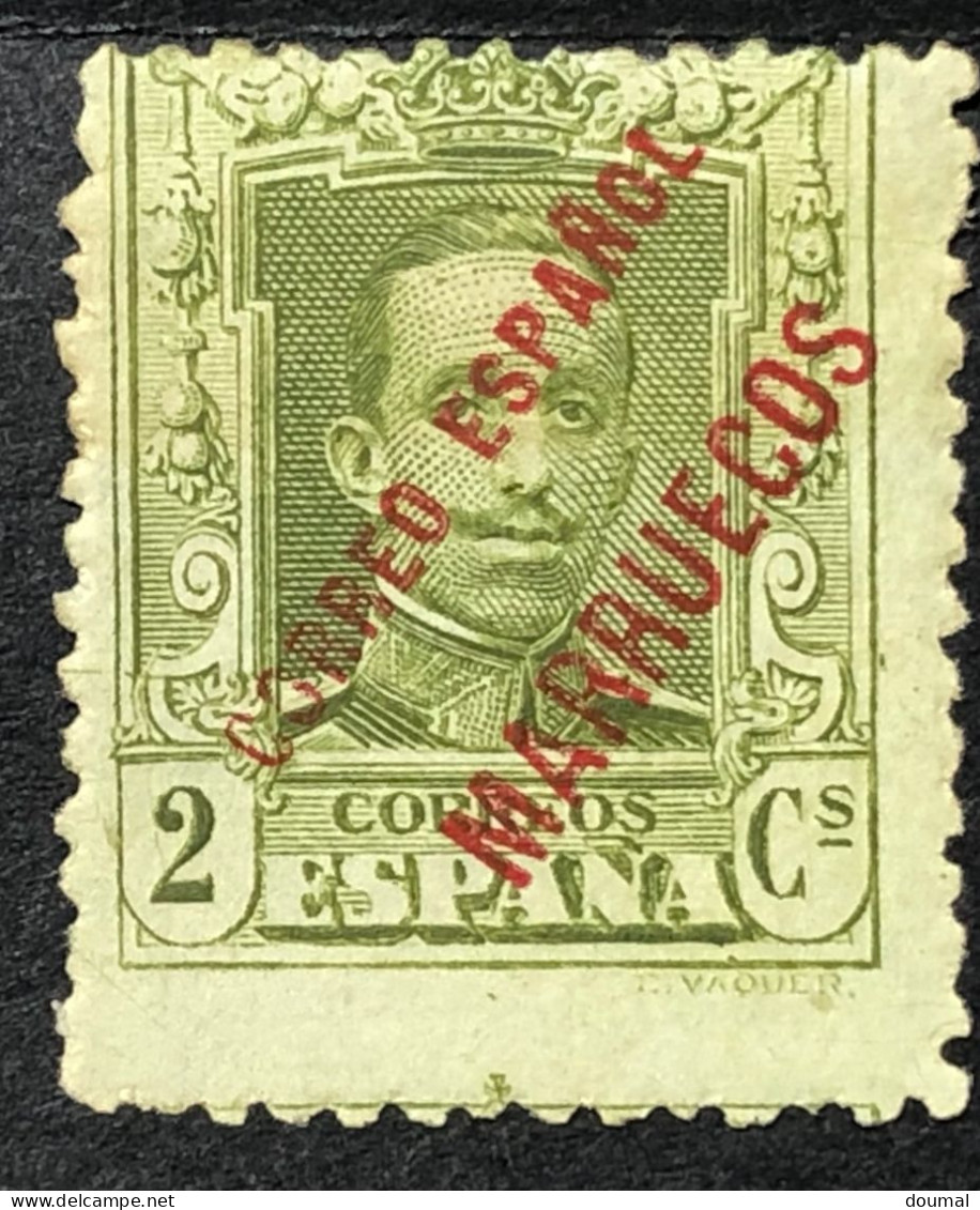 Timbre Espana Espagne 2 Correos Alfonso XIII 2 Centimos Timbre Vert 2 MH. Avec Reste De Charnière - Unused Stamps
