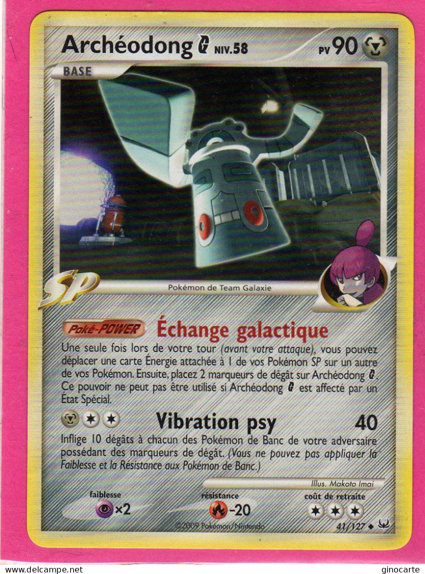 Carte Pokemon 2009 Platine 41/127 Archeodong 90pv Neuve - Platine