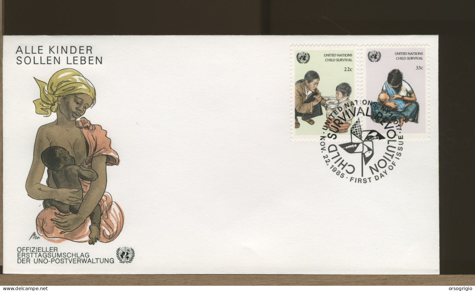 VEREINTE NATIONS - NY - FDC 1985 -   CHILD SURVIVAL - FDC