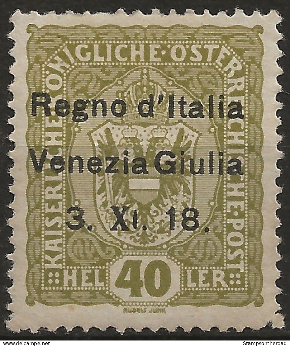 TRVG10L - 1918 Terre Redente - Venezia Giulia, Sassone Nr. 10, Francobollo Nuovo Con Traccia Di Linguella */ - Venezia Giuliana