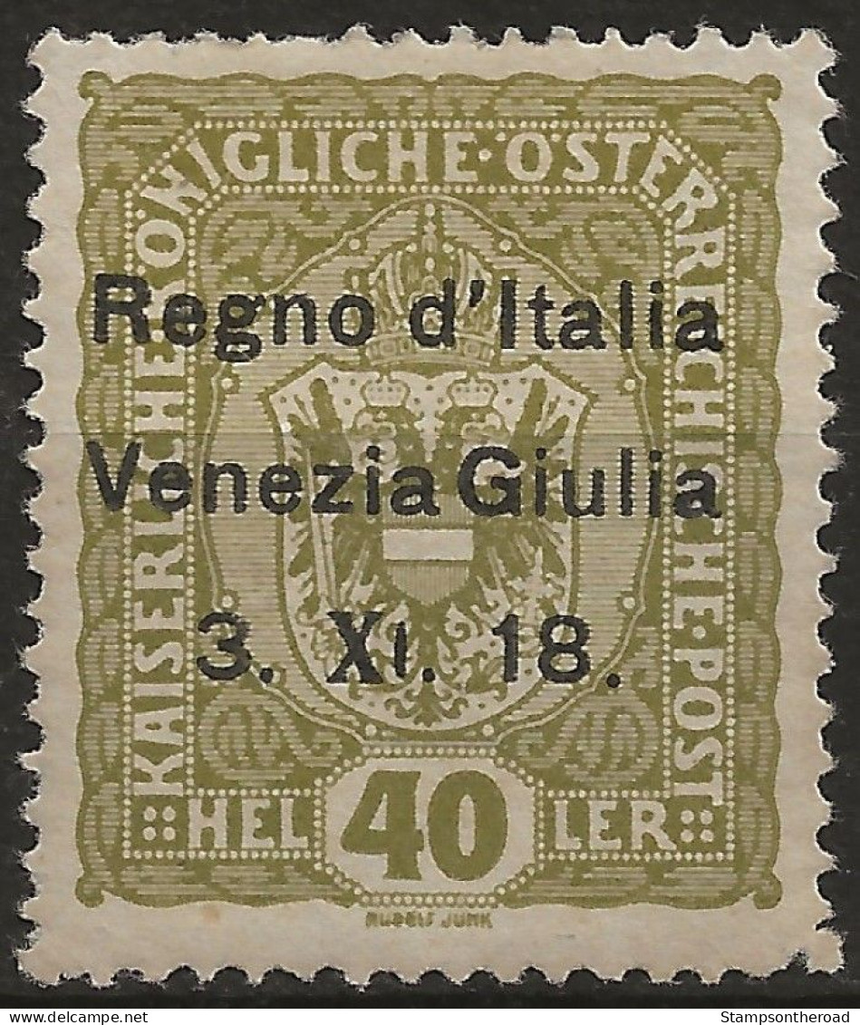 TRVG10L - 1918 Terre Redente - Venezia Giulia, Sassone Nr. 10, Francobollo Nuovo Con Traccia Di Linguella */ - Venezia Giulia