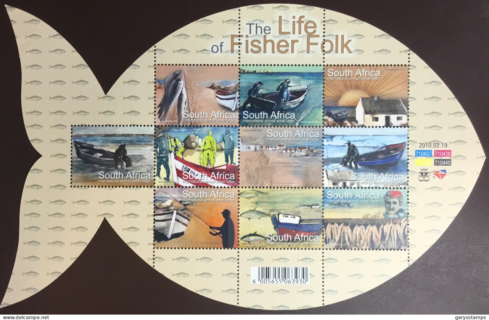 South Africa 2010 Fisher Folk Fish Sheetlet MNH - Unused Stamps