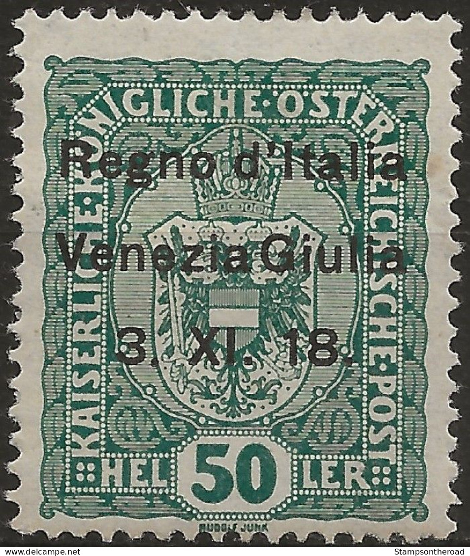 TRVG11L - 1918 Terre Redente - Venezia Giulia, Sassone Nr. 11, Francobollo Nuovo Con Traccia Di Linguella */ - Venezia Giulia