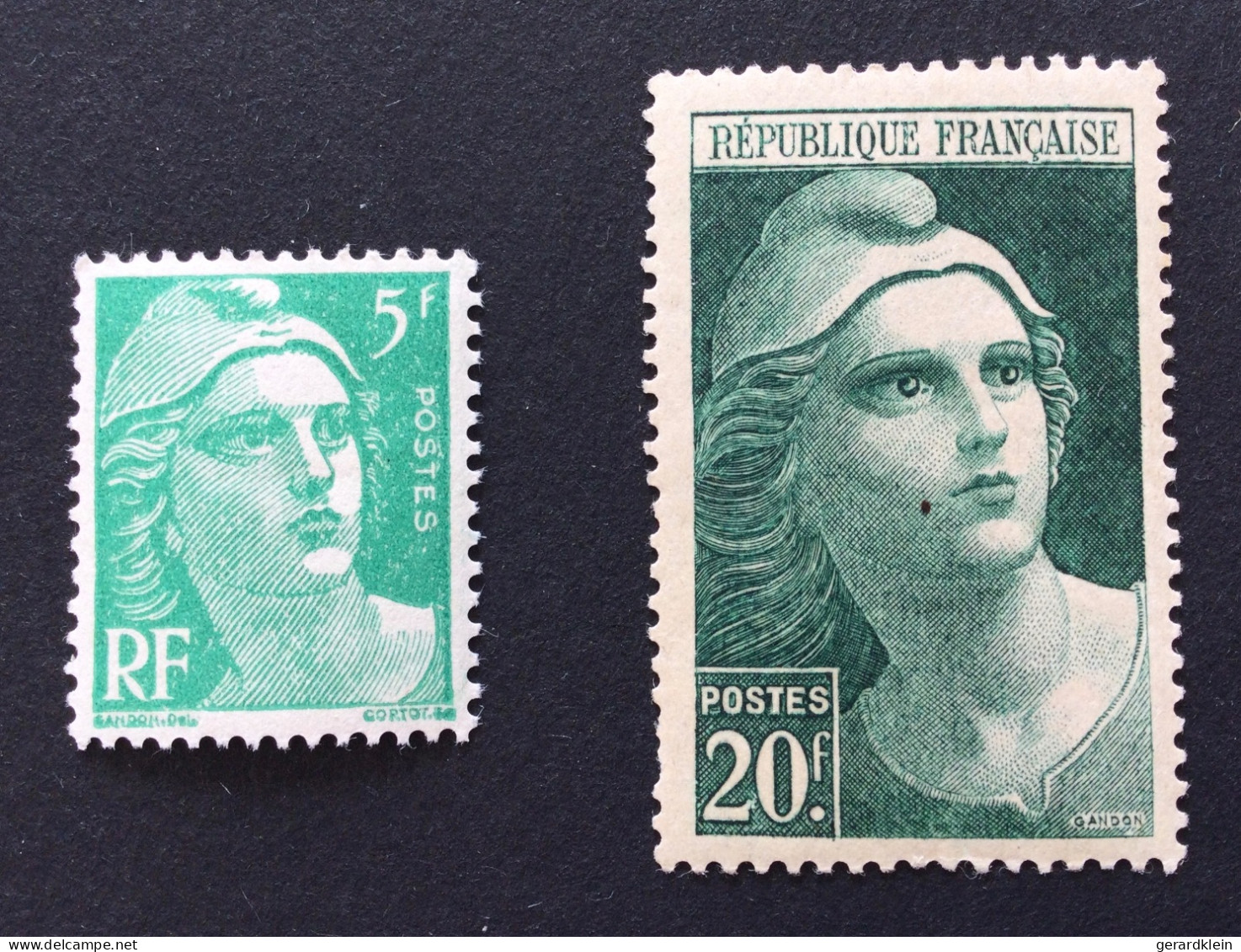 Num. 719 (5Fr) - 730 (20Fr) Type . Marianne De Gandon . Neufs - 1945-54 Marianna Di Gandon