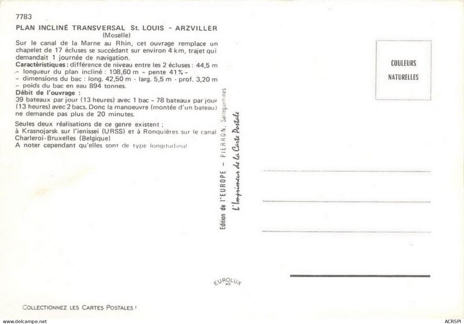 Plan Incline Transversal St Louis ARZVILLER 23(scan Recto-verso) MA1260 - Arzviller