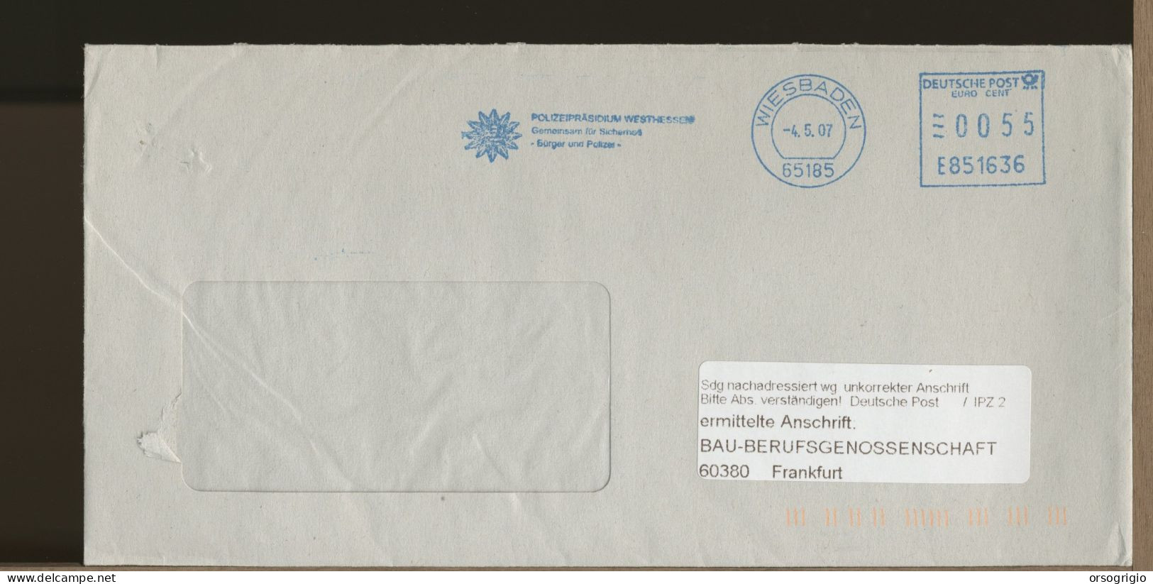 GERMANY - DEUTSCHE -  EMA - WIESBADEN  -  POLIZIA   POLICE   POLIZEI - Franking Machines (EMA)