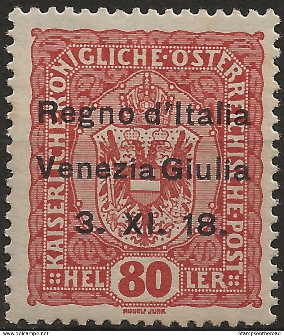 TRVG13L - 1918 Terre Redente - Venezia Giulia, Sassone Nr. 13, Francobollo Nuovo Con Traccia Di Linguella */ - Venezia Giuliana