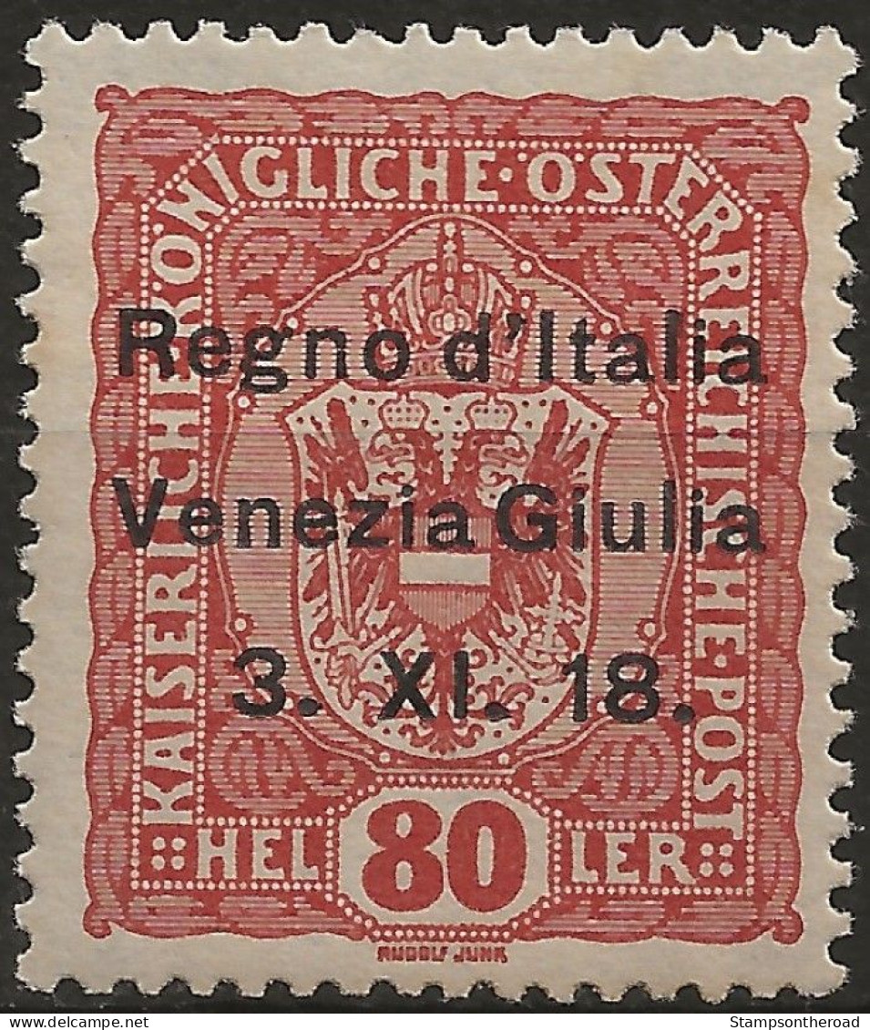 TRVG13L - 1918 Terre Redente - Venezia Giulia, Sassone Nr. 13, Francobollo Nuovo Con Traccia Di Linguella */ - Vénétie Julienne