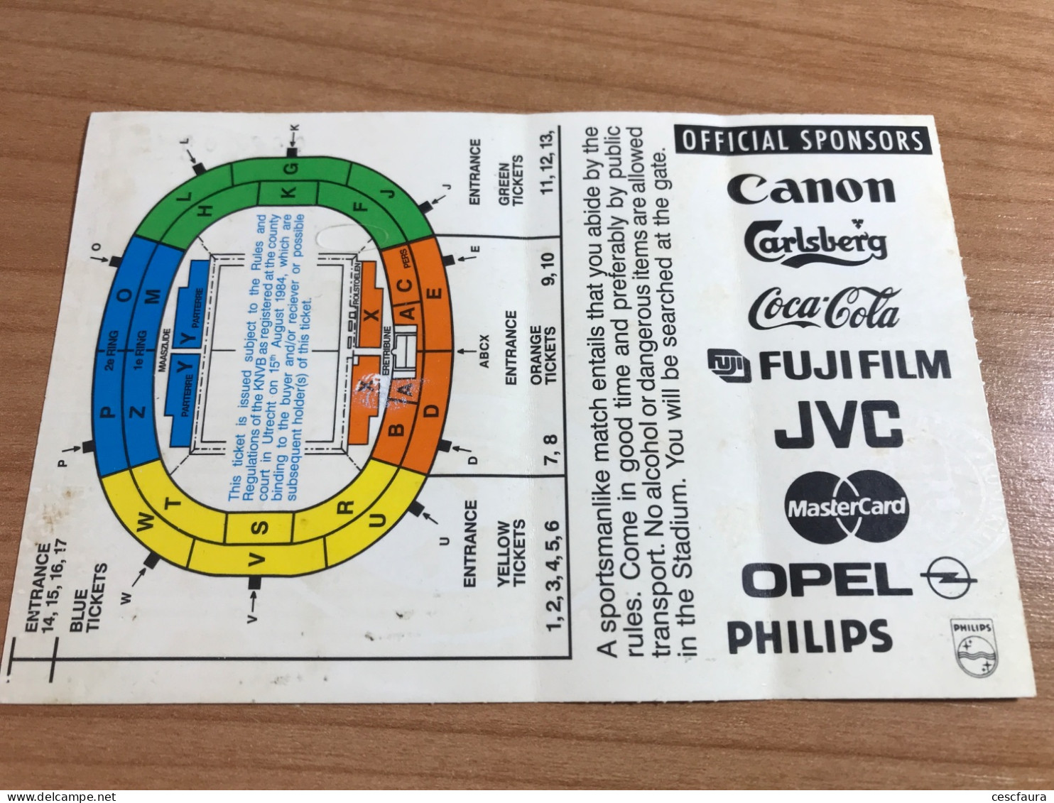 Ticket Finale Coupe Des Coupes D’Europe 15/05/1991 FC Barcelone Vs Manchester United In Rotterdam Entrada - Match Tickets