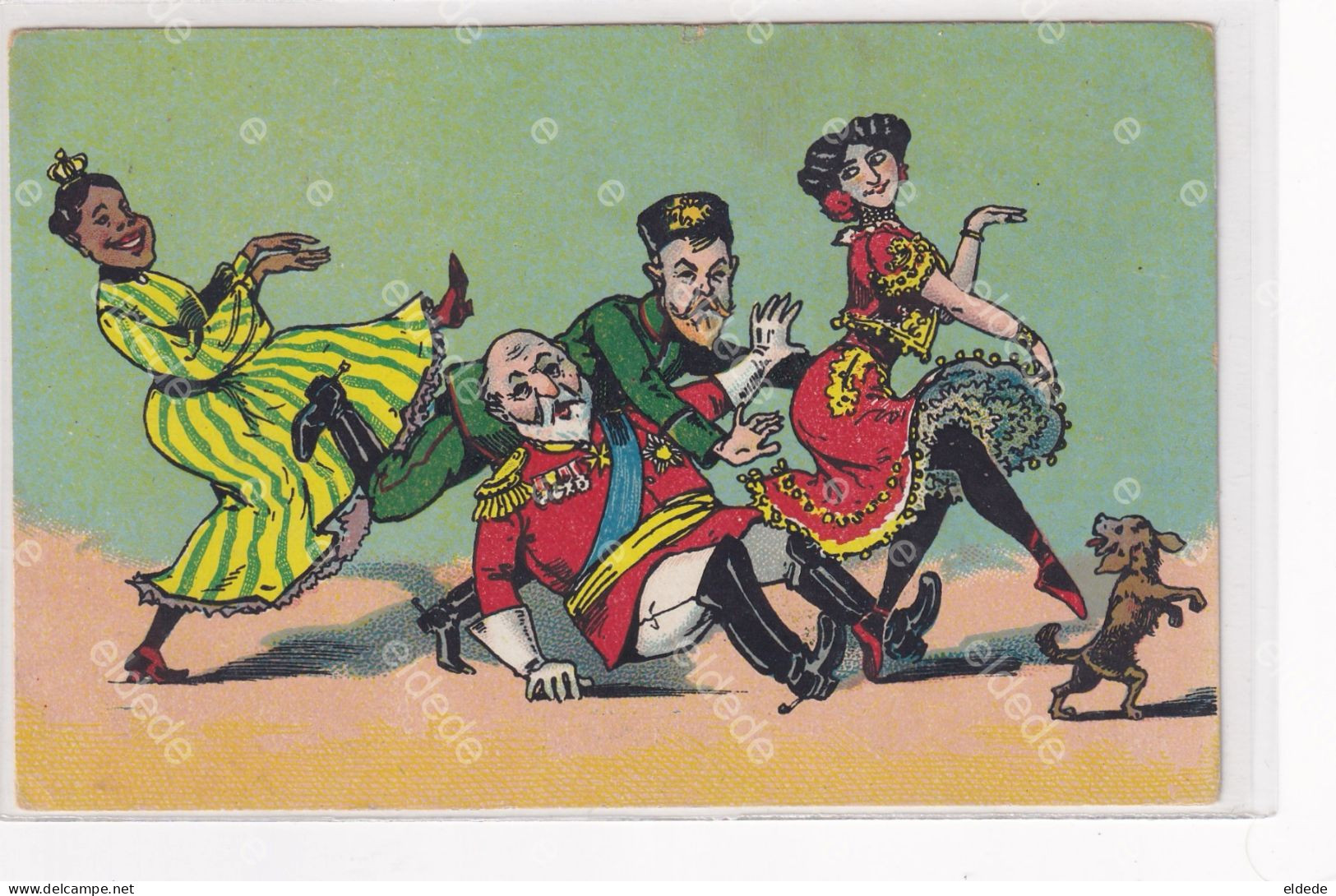 Satirical Edward VII UK And Nicolas II Russia Tzar With Their Mistresses Belle Otero - Satiriques