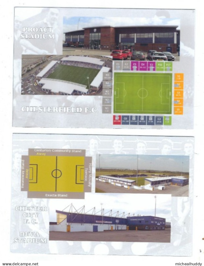 2 POSTCARDS UK FOOTBALL STADIUMS  CHESTER / CHESTERFIELD - Stades