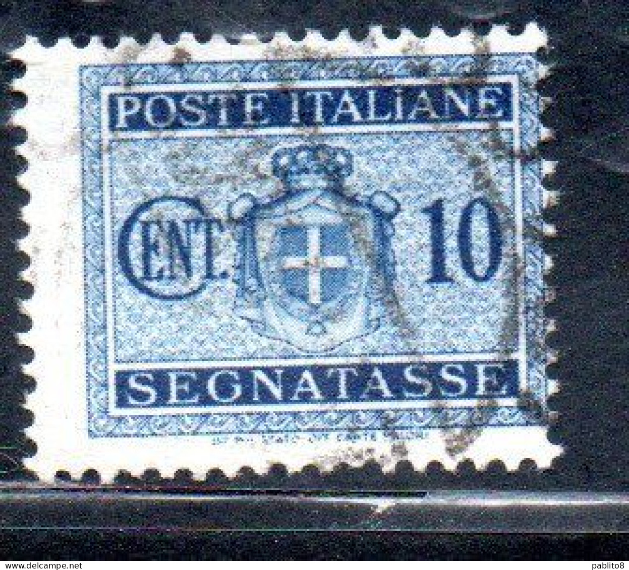 ITALIA REGNO LUOGOTENENZA ITALY KINGDOM 1945 SEGNATASSE POSTAGE DUE SENZA FILIGRANA CENTESIMI 10c USATO USED OBLITERE' - Postage Due