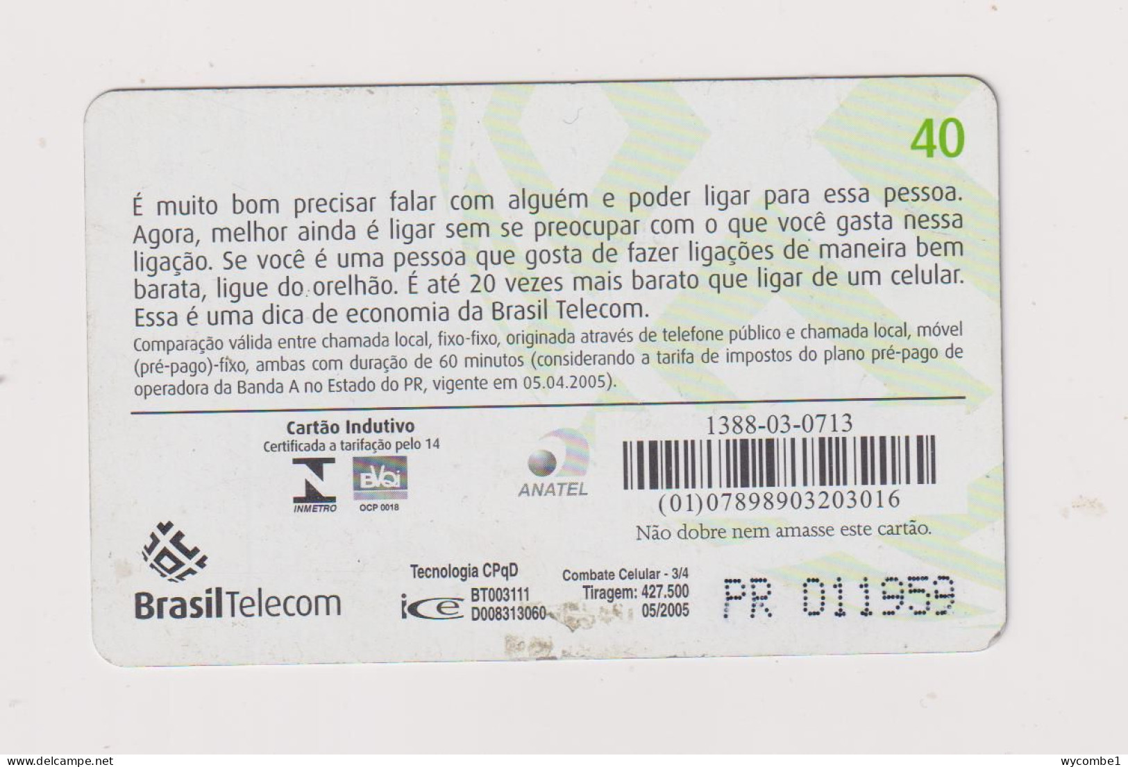 BRASIL - Coverage Area Inductive Phonecard - Brasil